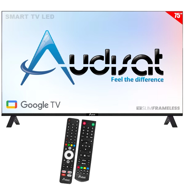 Smart TV LED 75" Audisat AD-75GO (2026) 4K Ultra HD Google TV Wi-Fi/Bluetooth com Conversor Digital (1 Ano de Garantia)