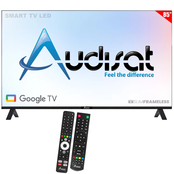 Smart TV LED 85" Audisat AD-85GO (2026) 4K Ultra HD Google TV Wi-Fi/Bluetooth com Conversor Digital (1 Ano de Garantia)